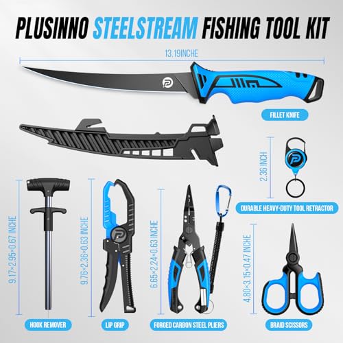 PLUSINNO Fishing Gear, Fishing Tools, Fishing Accessories, Fishing Pliers | Corrosion-resistant Fishing Knife Kit, Ergonomic Design, Fishing Gifts for Men,Saltwater &Freshwater, Hook Remover - image 7