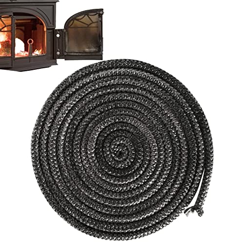 Joint D'étanchéité de Cheminée,Joint pour Porte de Poêle à Bois,Cordon D'étanchéité en Fibre de Verre,pour cheminée et four,Noir(4m X10 mm)
