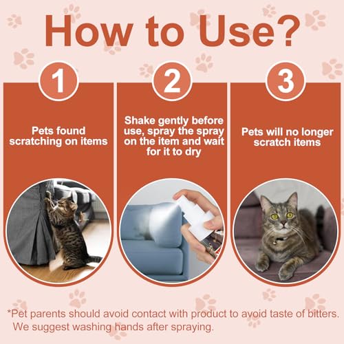 Pudxlre RC-US-CATD-1 Cat Deterrent Spray Indoor, 120Ml Cat Repellent Indoor For Cat And Kitten, No Scratch Spray thumb #2