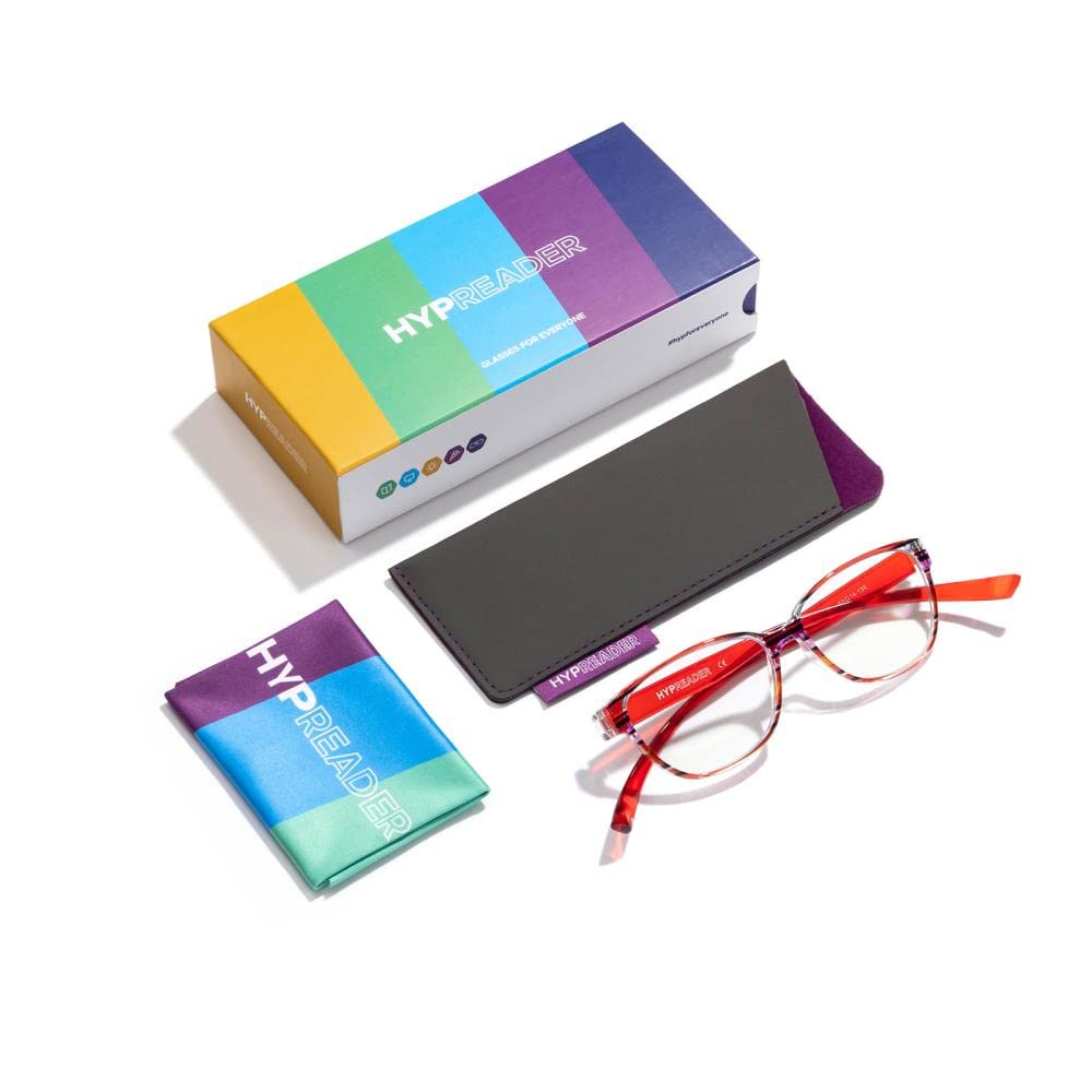 PYXIS BIO- Lunettes à filtre de lumière bleue/lunettes de lecture,Versifiables individuellement chez votre opticien dans toutes les intensités de vision (Rot-Blau, 1.00)