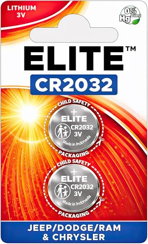 Elite Key Fob Batteries Replacement for Jeep Dodge Ram Chrysler (Cherokee Caravan Town & Country Charger Compass Durango Challenger Journey Renegade Pacifica Patriot) Remote Fobik Pack