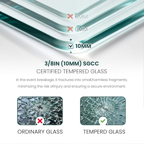 Image of 68-72 inch W x 76 inch H Frameless Sliding Shower Door, Soft-Close Bathroom Shower Glass Doors with 3 /8 inch (10mm) SGCC Tempered Glass and Stainless Steel Handle, Reversible Installation, Chrome