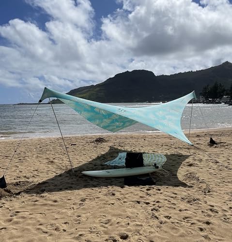 Image of Neso Grande Portable Beach Tent Sun Shelter - Lightweight Beach Shade Canopy - Easy Setup for Family Outings - Patented Reinforced Corners - UPF 50+ Sun Protection - 7ft Tall, 9 x 9ft