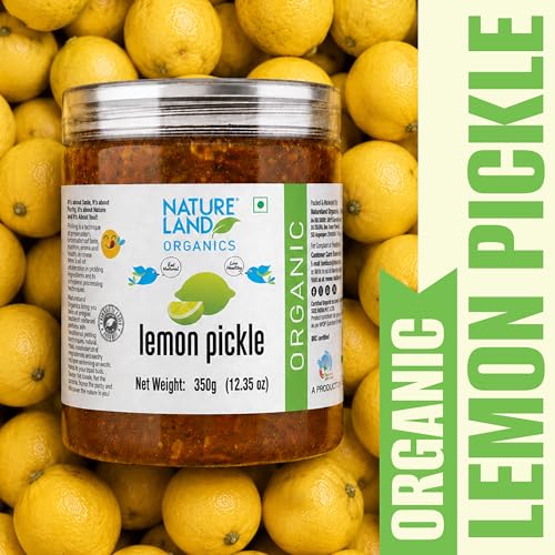 Image of Natureland Organics Lemon Pickle 350 Gm - Organic Healthy Pickles