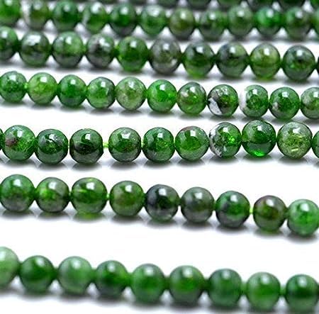 Kashish Gems & Jewels AAA Naturalne 1 sznur chromowanych diopsydów koraliki z kamieni szlachetnych do produkcji biżuterii, okrągłe koraliki 8 mm, chromowane diopsydy, gładkie, okrągłe luźne koraliki,