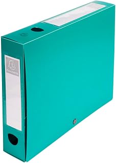 Exacompta 59633E 10er Pack Sammelbox OPAK 60mm mit Druckknopf aus blickdichtem Kunststoff für DIN A4 Archivbox Heftbox Zeichenbox Sammelmappe grün
