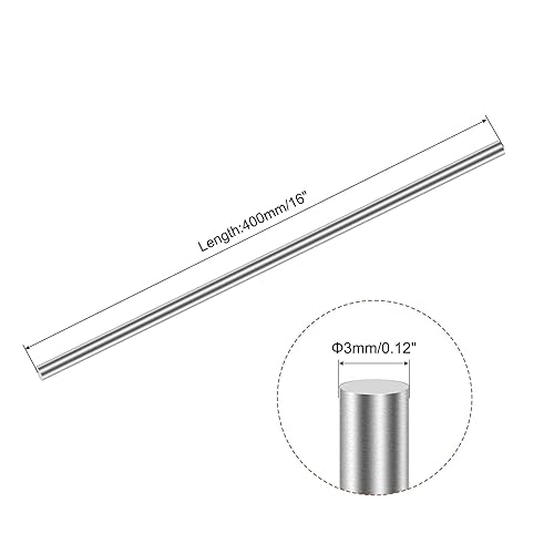 Miniatura 80 de uxcell Varilla redonda sólida de acero inoxidable 304 de 0.197 in x 5.906 in para manualidades de bricolaje - 10 piezas