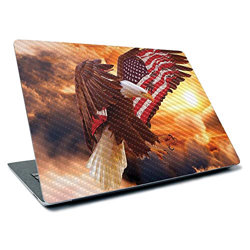 Image of MightySkins Carbon Fiber Skin for Microsoft Surface Laptop 3 13.5 inch (2019) - Bald Eagle,Textured Carbon Fiber Finish,Easy to Apply, Remove, and Change Styles,