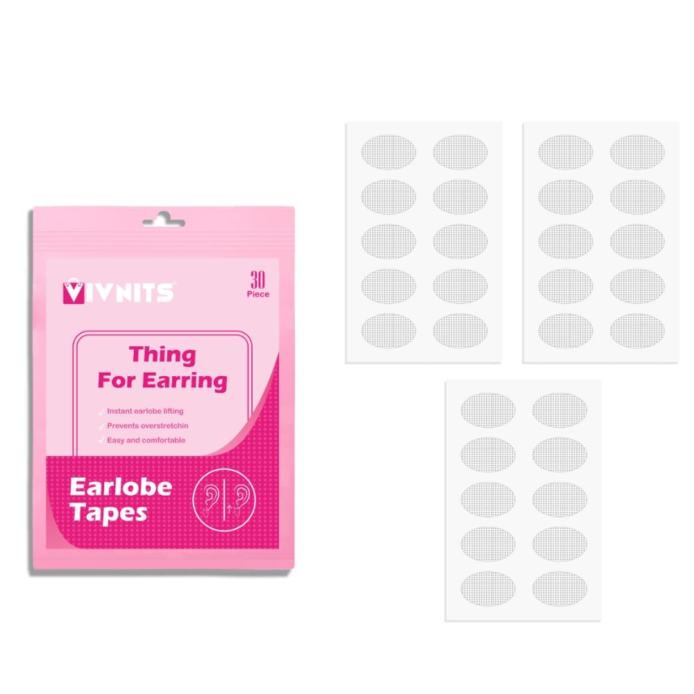 VIVNITS Invisible Ear Lobe Support for Earrings Earlobe Tapes and Stickers Earring Supporter for Heavy Earrings Support Patches Girls & Women (Pack of 60) (B0D8Y3RHNF) Amazon Price History, Amazon Price Tracker