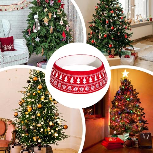 Falda para árbol de Navidad de punto regulable para decorar salones 5
