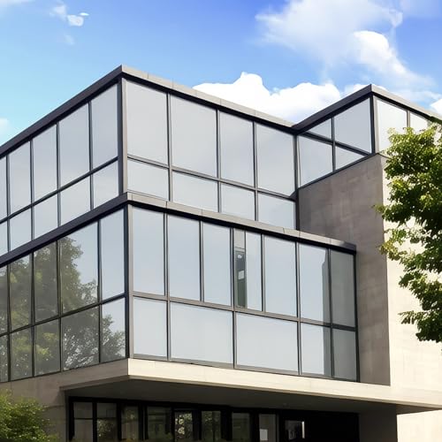 Vinilos para Ventanas 120 x 220 cm Cristal Unidireccional Protector de Privacidad Anti 99% UV y Anti 92% IR Película de Ventana Solar Adhesiva para Hogar Oficina, Gris Claro