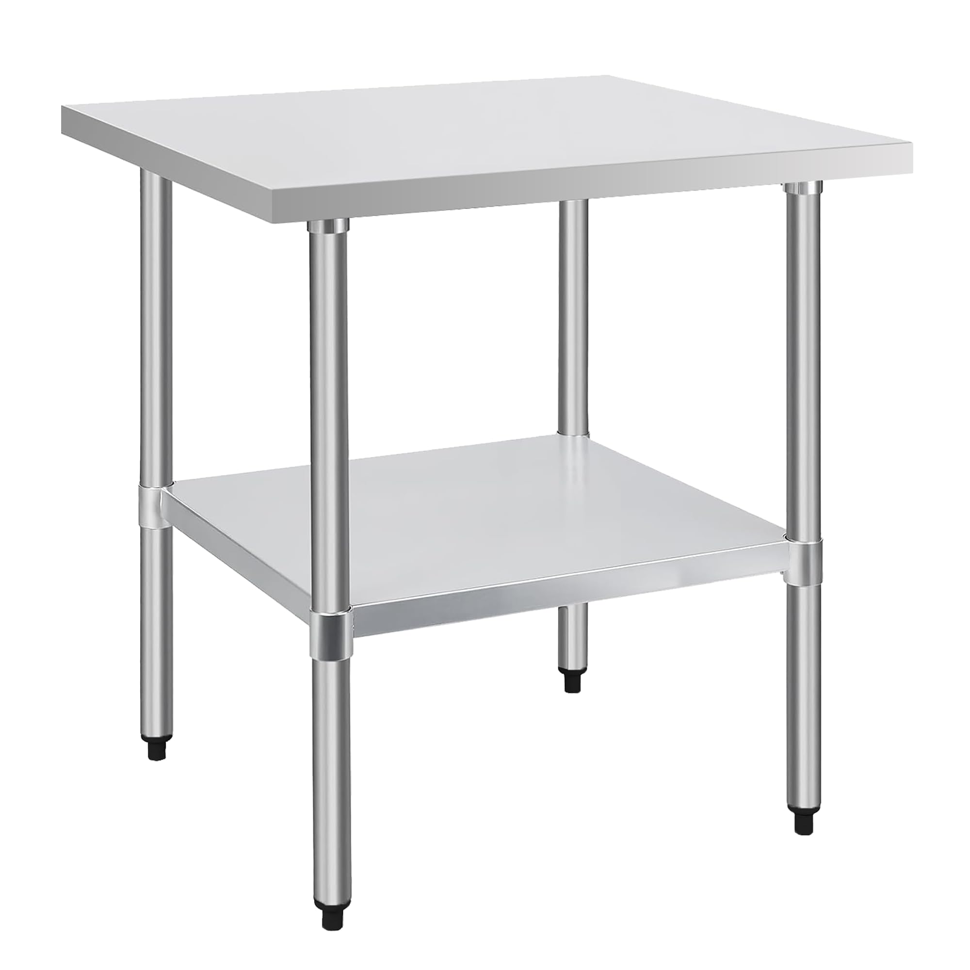 COOLCHEF 30 x 30 Inch NSF Stainless Steel Work Table with Undershelf