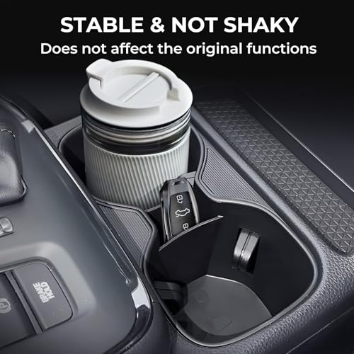 Image of Center Console Cup Holder Inserts for Honda CRV 2026 2025 2024 2023, Interior Accessories Car Cup Holder for 2023-2026 CR-V, Black