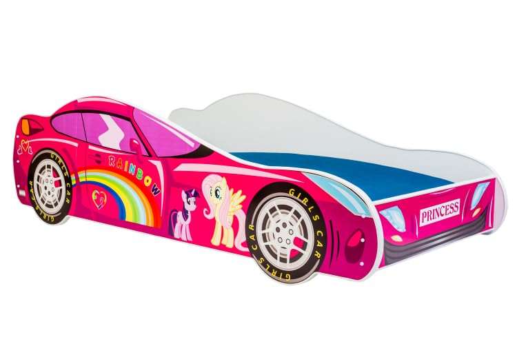 KOBI Lit Enfant Voiture PINK RACER 160x80 pour Chambre Enfant Fille