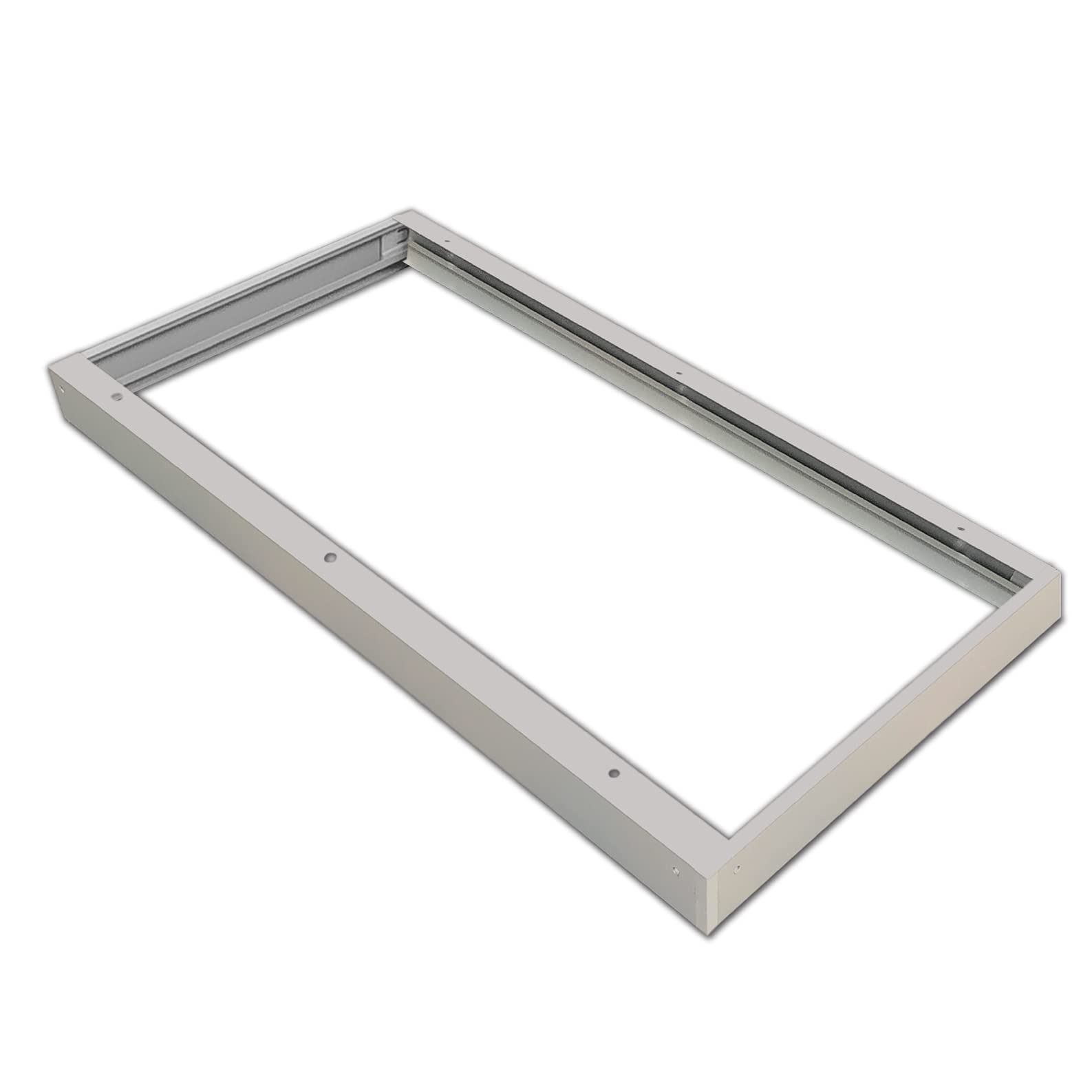 LED ATOMANT Soporte de Superficie para convertir Panel slim 120x60cm. Color Marco blanco. Fabricado en Aluminio. Kit para Techos. Convertir panel led empotrar en superficie facilmente.