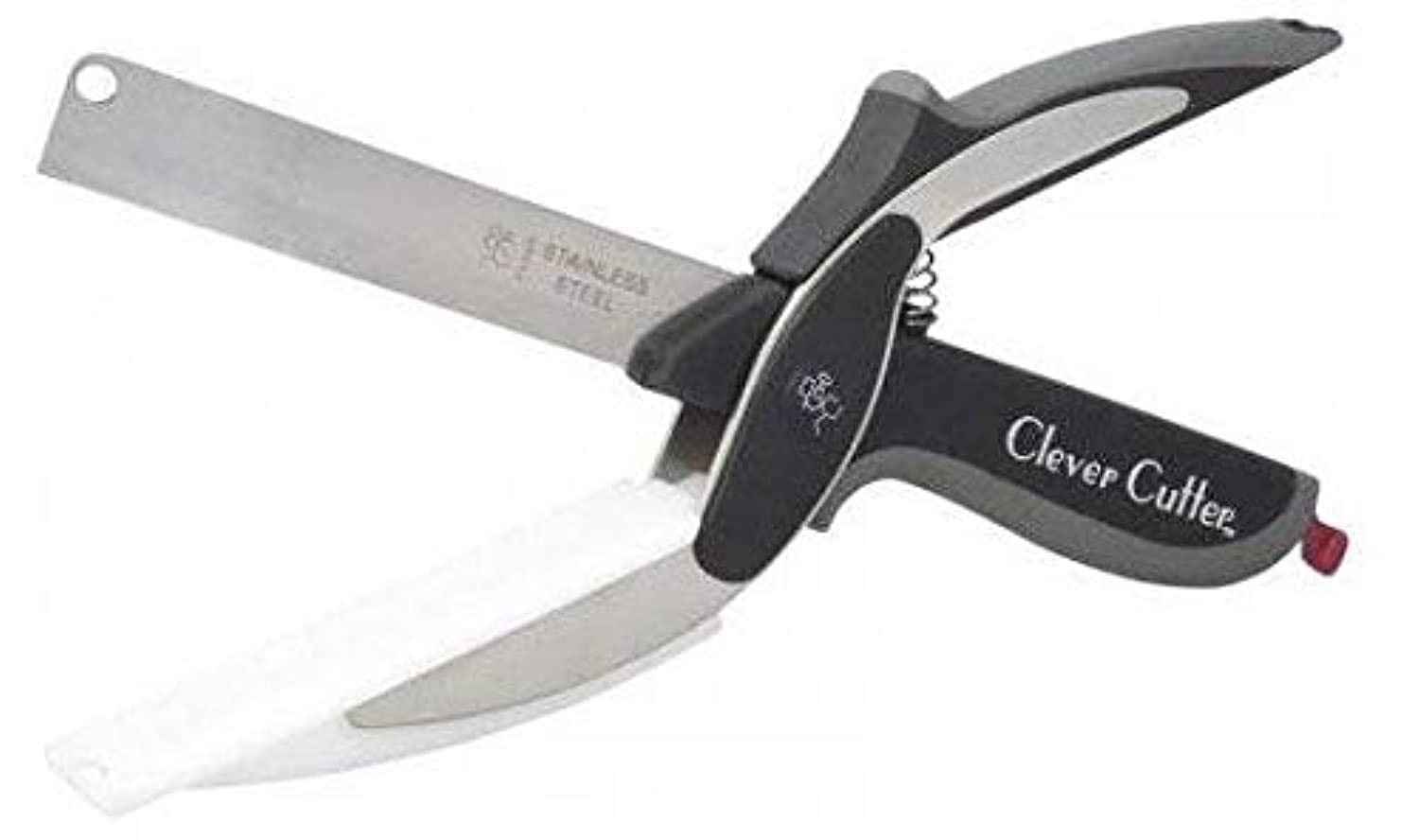 CLEVER CUTTER 2 IN 1 KITCHEN KNIFE & CUTTING BOARD SCISSORS STAINLESS STEEL KITCHEN FOOD CUTTER VEGETABLE KNIFE STAINLESS KNIFE