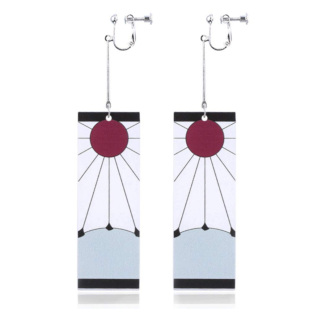 SONGCHANGJEWELRYAnime Kamado Tanjiro Hanafuda Earrings - Kimetsu No Yaiba Hanafuda Earrings - Cosplay Accessories For Womens Girls
