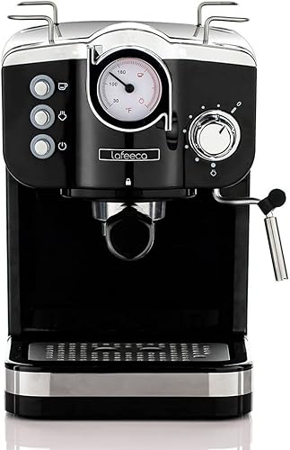 Miniatura 2 de Lafeeca Máquina de expreso de 19 bares cafetera de capuchino de calentamiento rápido con varita de vapor espumador de leche color negro