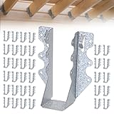 OGANAZI 35 PCS 2x6 Steel Joist Hangers, 20 Gauge Galvanized Double Shear Face Mount Joist Hanger Rafter Brackets for Wood, Hurricane Ties for Decks, Floors, Ceilings & Pergolas