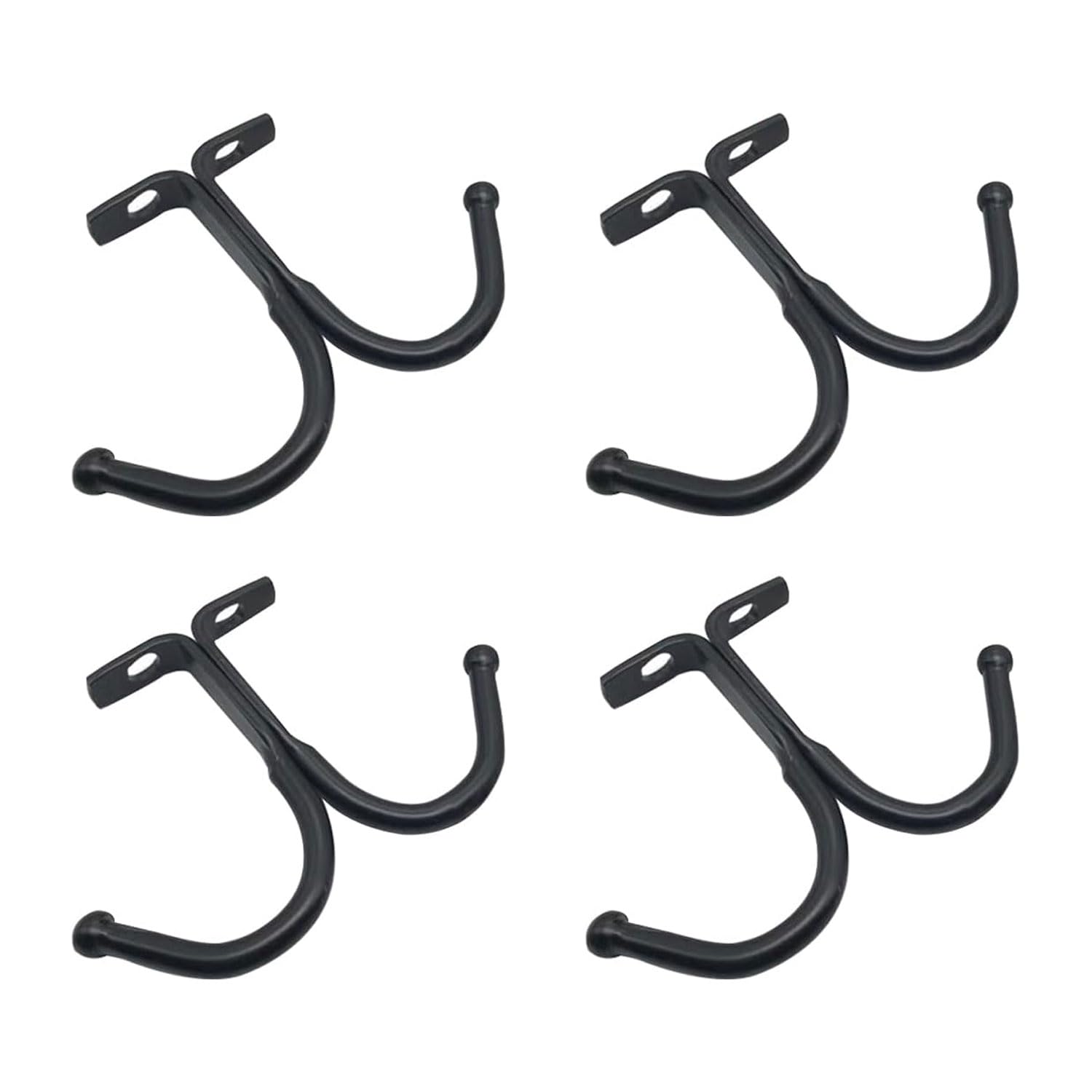 CHENMAIHAO 4 Pcs Top Mounted Mug Shelf Hangers Under Cabinet Mugs Holder Rack Mug Rack Under Cabinet Metal Storage Hooks for Kitchen (Black)