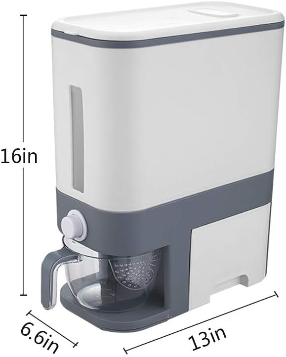 TTYM 23 Lbs Rice Dispenser,Rice Storage Container,Large Dry Food Dispenser with Egg Stoage Box Cereal Dispenser Bucket for Kitchen Soybean Corn: Home & Kitchen