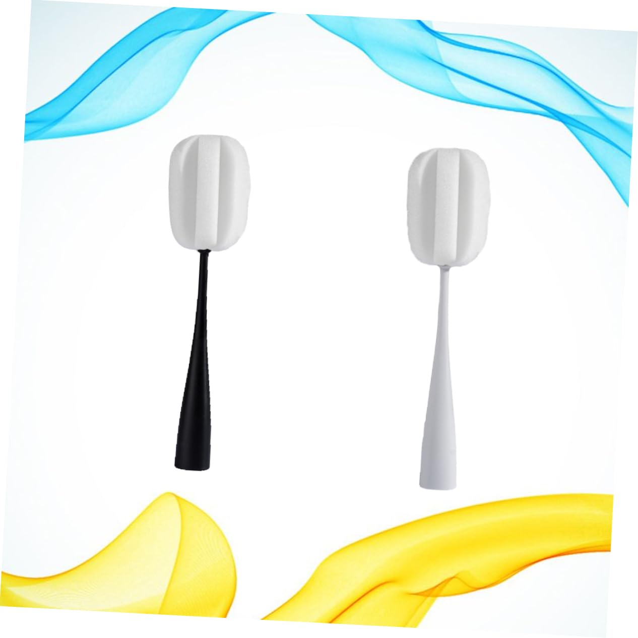 Didiseaon 2pcs Stand Style Cup Brush Sponge Long Handle Bottle Cleaning Brush for Glass Cup Easy Drain Design