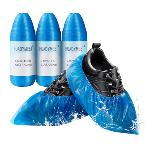 HUADYMEET Shoe Covers Disposable Non Slip For Indoors 200Pack(100 Pairs) Waterproof Shoes Protector Cover Durable Boot Booties Covers?Blue