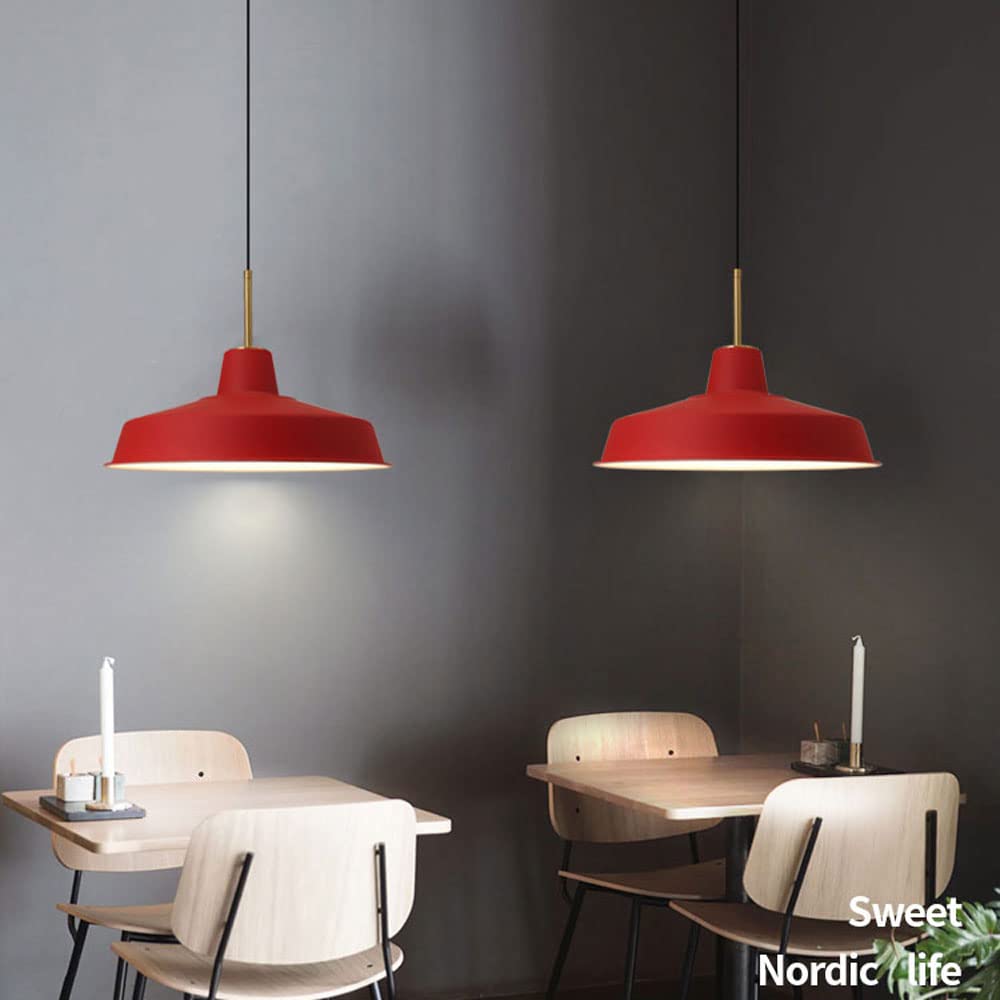 Vintage Pendelleuchten-Schirm – Industrielles Design, Rot – Für Wohnzimmer, Bar, Restaurant & Café