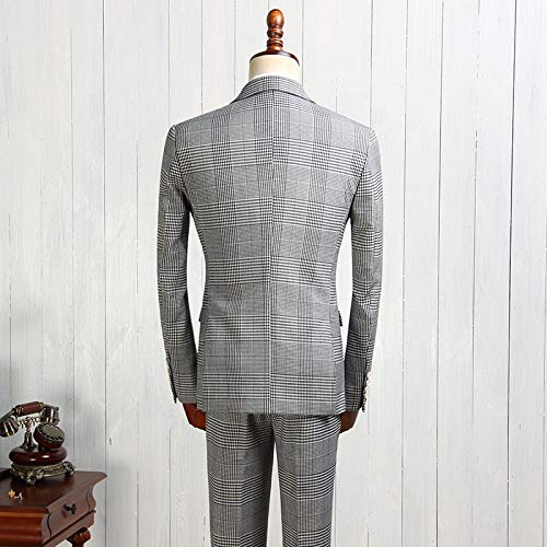 Men's Suit Plaid Two Button Jacket&Pants3