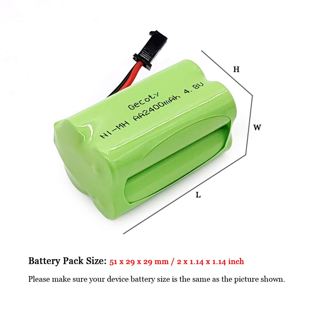 Gecoty® 4.8v AA Battery Pack,Rechargeable NiMH Battery Pack,High