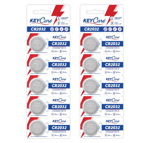 Image of KeyCare CR2032 Lithium Coin Cell Battery | 3V Voltage | Long-Lasting Power | Environmentally Friendly | High Capacity | Pack of 10