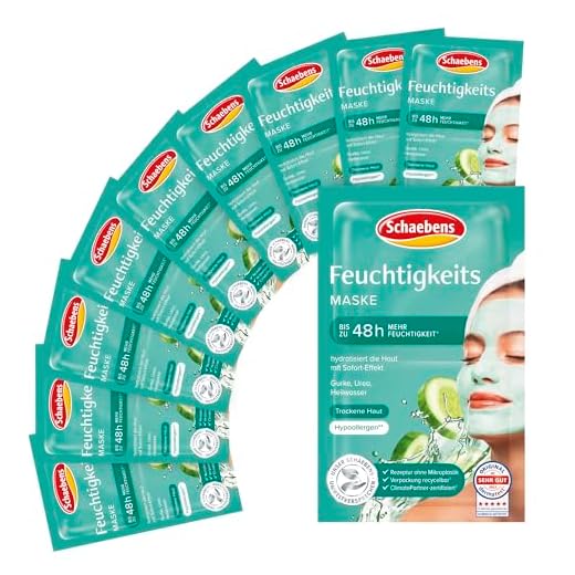 Schaebens Feuchtigkeits Maske, Sofort-Effekt, erhöht die Hautfeuchtigkeit mit Aloe Vera, 10 sachets 2x5 ml