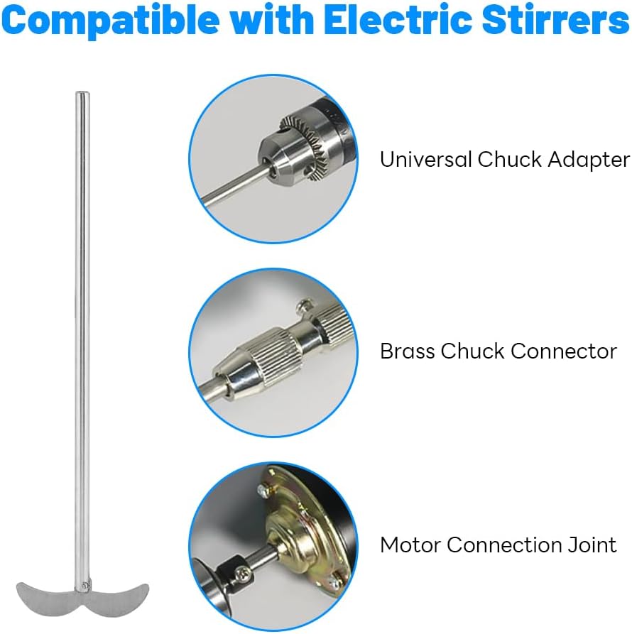 Blender Bar, 1pc Electric Overhead Stirrer Accessories Anchor Paddle Stirrer Shaft Industrial Mixer Shaft Stirring Rod for Laboratory Flasks
