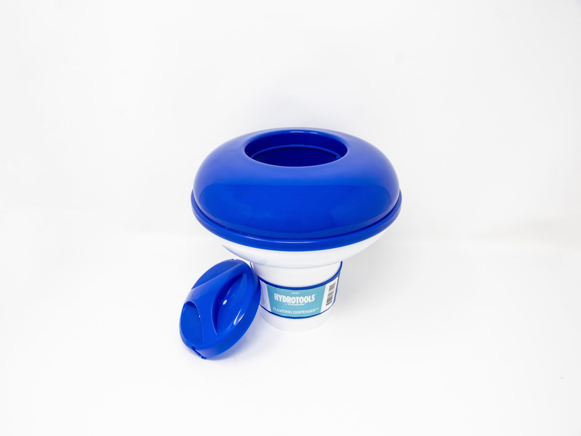 HydroTools - Dispensador de productos químicos flotantes ajustables para piscina, blanco y azul