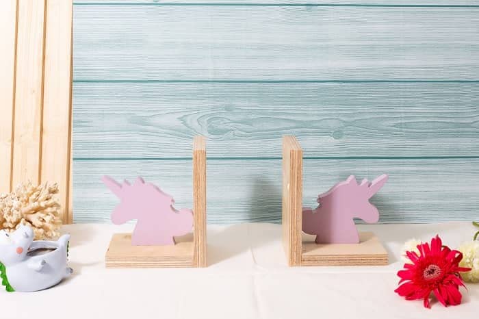 Indian Essence by AD Arts Wooden Bookends Decorative Book Stoppers with Non-Skid Bottom - Handcrafted Solid Bookshelf Decor (Design 6)