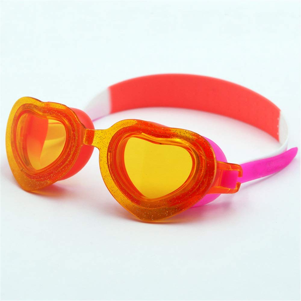 Gafas de natación Gafas Gafas de natación para niños Lente HD Antivaho Ajustable Forma de corazón de Dibujos Animados Lindo Sudoración