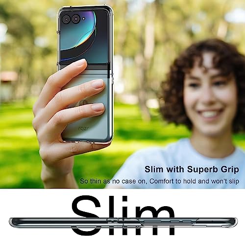 Image of Lustree Motorola Moto Razr 40 Ultra 5G Back Cover Case - Ultra Premium 360* Protection Hard Polycarbonate Lightweight Case Full Body Protective Back Cover Case (Clear)