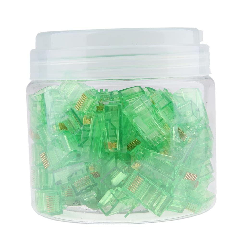 CALANDIS™ 100Pieces RJ45 Connectors RJ45 Crimp Ends 8P8C UTP Network Plug Green | Plugs Jacks & Wall Plates | Networking Cables & Adapters | Computer Cables & Connectors-image-26