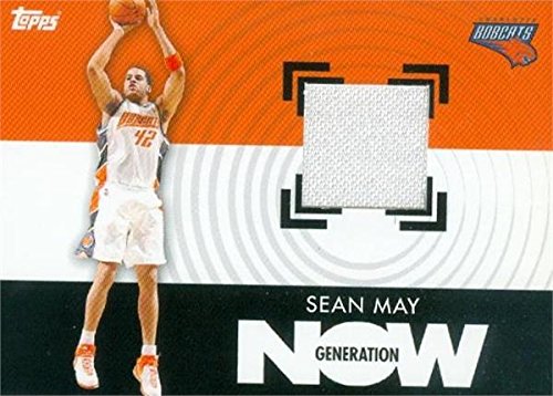 Sports Memorabilia Autograph Warehouse 377301 Sean May Player Worn Jersey Patch Basketball Card - Charlotte Bobcats 2007 Topps Generation Now No.GNR-SM