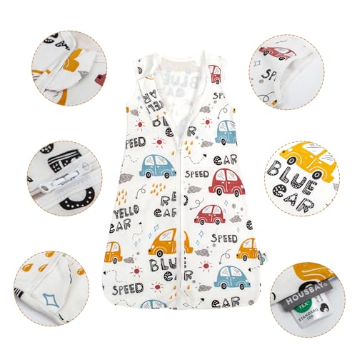 Image of HOUSABY Baby Wearable Blanket,Summer Cotton Sleep Sacks 1 Pack Unisex Toddler Sleeping Bag Sack, 0.5 TOG with 2-Way Zipper
