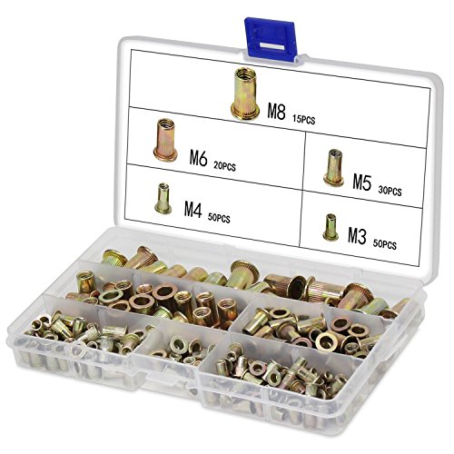 Zinc plaqué en acier au carbone Rivet Nut Insert Nutsert Tête filetée Assortiment de Kits