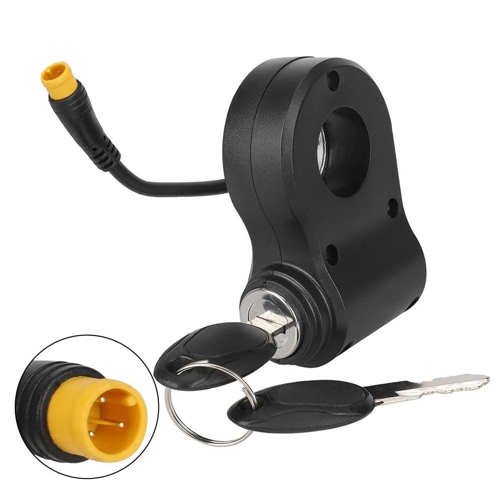 Verrou De Porte Électrique Pour Scooter Kukirin G2/G2 Pro/G2 Max – 3 Broches, Résistant, Avec Clé – Noir