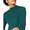 Amazon-Essentials-Womens-Classic-fit-Lightweight-Cable-Long-sleeve-Mockneck-Sweater Amazon Essentials Women's Classic-Fit Lightweight Cable Long-Sleeve Mock Neck Sweater, Forest Green, Medium