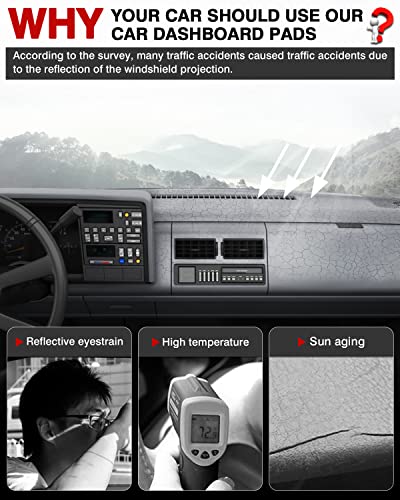 Image of Autorder Dashboard Cover Mat for 1988-1994 Chevy Chevrolet Silverado /GMC Sierra C /K 1500 2500 3500 Pickup Truck /1992-1994 GMC Yukon /Chevy Blazer Suburban Accessories Dash Cover Flannel Dash Mat