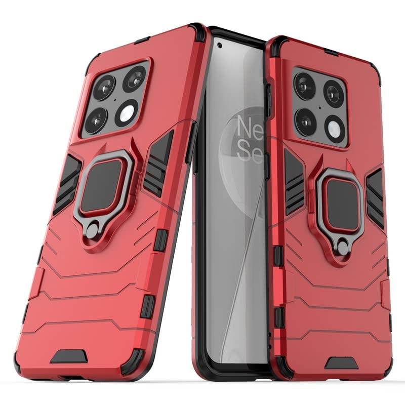 SOULSHINE Tough Armor Bumper Back Cover Case for OnePlus 10 Pro | Ring Holder & Kickstand in-Built | 360 Degree Protection Back Case Cover for OnePlus 10 Pro (Red) (B0BWRDJHBZ) Amazon Price History, Amazon Price Tracker