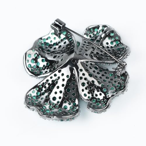 Image of Elegant Crystal Blooming Rose Flower Brooch Lapel Pin Breastpin for Women Birdal Cardigan Hat Scarf Suit Sweater Floral Pins