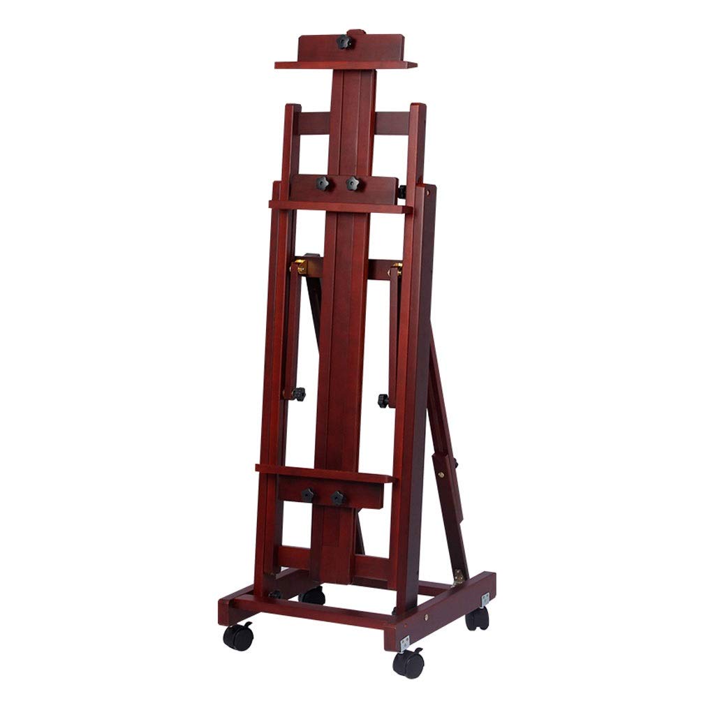 Stojak Ekspozycyjny Na Płótnie, Duży Bukowy Wielofunkcyjny Profesjonalny Stojak Studyjny Do Użytku Wewnątrz, Stojak Reklamowy Na Płótnie Z Kółkiem, Brązowy