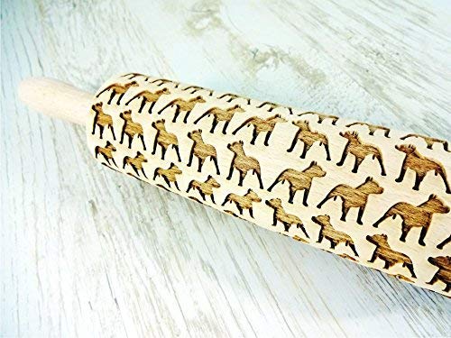 PIT BULL Pattern Embossing Rolling pin Engraved Rolling Pin With