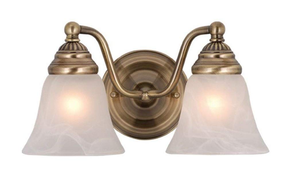 Vaxcel VL35122A Standford 2 Light Vanity Light, Antique Brass Finish