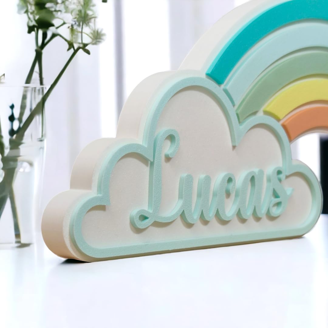 Arcobaleno con nome personalizzato. Diversi modelli tra cui scegliere. Regalo per neonati e bambini. Decorazione per baby shower e caramelle, per la cameretta dei bambini e la cameretta